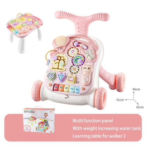 Baby Hand Push Toddler Toys Children's Music Glide Baby Anti-Rollover Multifunctional Walker