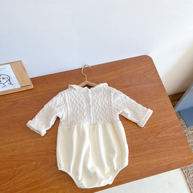 Baby jumpsuit spring and autumn doll collar baby romper long sleeved romper jumpsuit