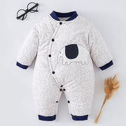 Baby Warm Onesie Cotton Thickened Cotton Winter Baby Harness Crawling Clothes Spring And Autumn Newborn Sleeping Bag Outside