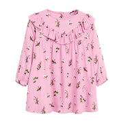 V-TREE Cute Baby Girl Dresses Floral Printed Toddler Kid Long-sleeved Dress Children Clothing