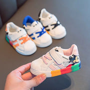 Disney autumn new baby shoes boys sneaker white shoes children girls rainbow bottom baby soft bottom casual shoes