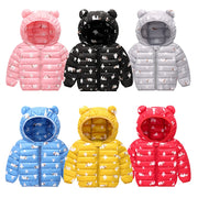 Baby girls jacket kids boys Light down coats with ear hoodie spring girl clothes infant clothing children's jackets Cute 1- 6y