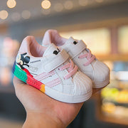 Disney autumn new baby shoes boys sneaker white shoes children girls rainbow bottom baby soft bottom casual shoes