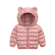 Baby girls jacket kids boys Light down coats with ear hoodie spring girl clothes infant clothing children's jackets Cute 1- 6y