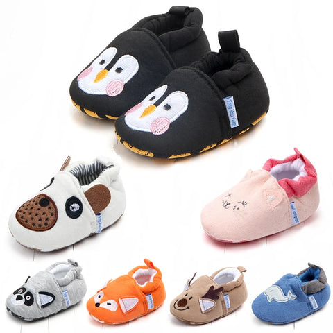 Cartoon Fox Baby Girls Winter Warm First Walkers Cotton Children Home Shoes Kids Toddler Slippers Baby First Walkers Moccasins