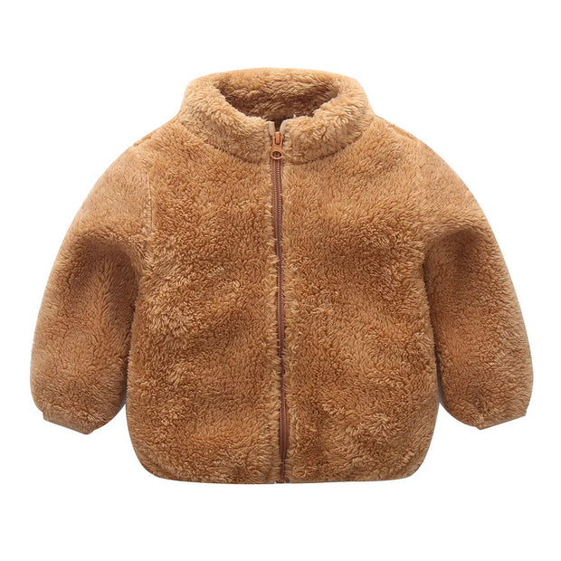 baby winter jackets Toddler baby clothes Infant Girl Boy Cute Zip Solid Warm Thick Fleece Coat Soft Winter Outerwear Kid Clothes