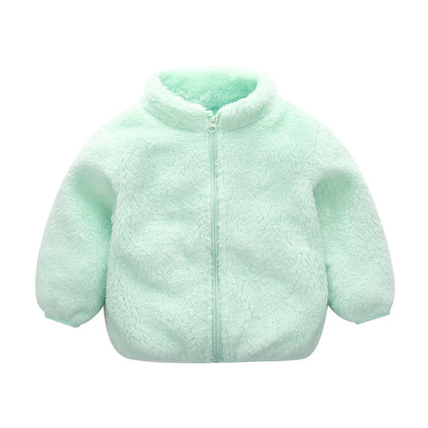 baby winter jackets Toddler baby clothes Infant Girl Boy Cute Zip Solid Warm Thick Fleece Coat Soft Winter Outerwear Kid Clothes